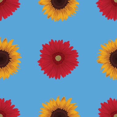 Çiçekler kusursuz desenli vektör tasarımı