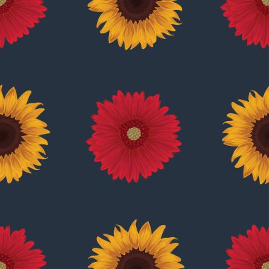 Çiçekler kusursuz desenli vektör tasarımı