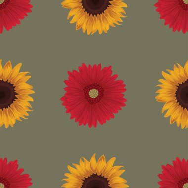 Çiçekler kusursuz desenli vektör tasarımı