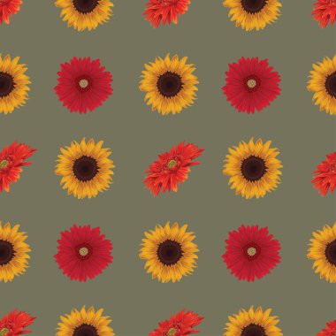 Çiçekler kusursuz desenli vektör tasarımı