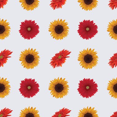 Çiçekler kusursuz desenli vektör tasarımı