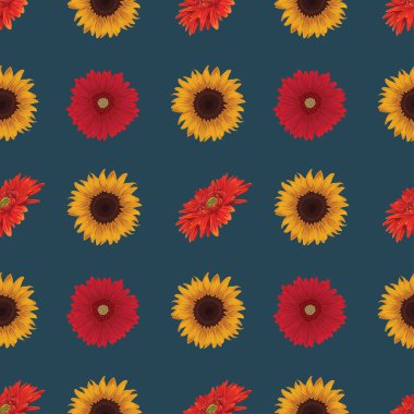 Çiçekler kusursuz desenli vektör tasarımı