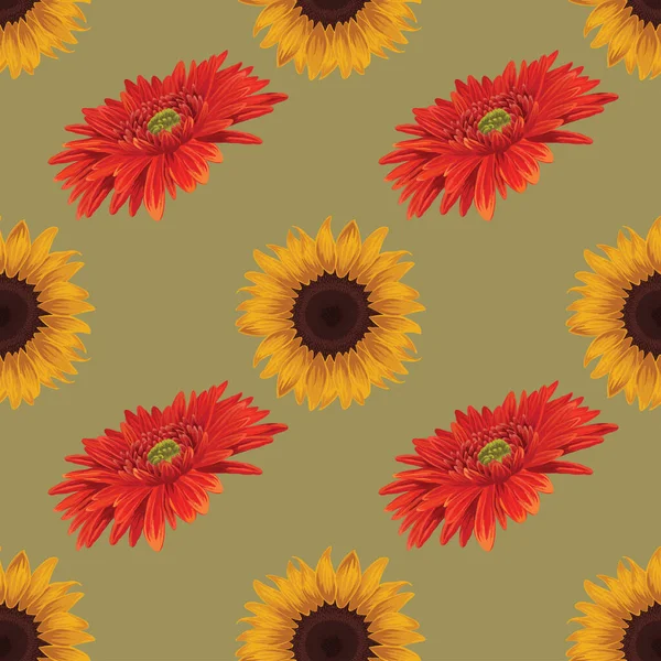 Çiçekler kusursuz desenli vektör tasarımı