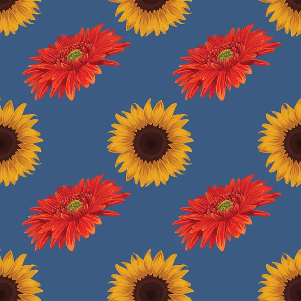 Çiçekler kusursuz desenli vektör tasarımı