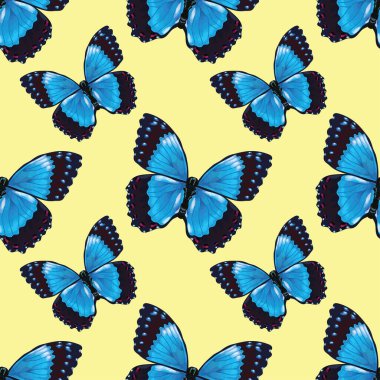 Çiçekli ve kelebeksiz desenli vektör tasarımı