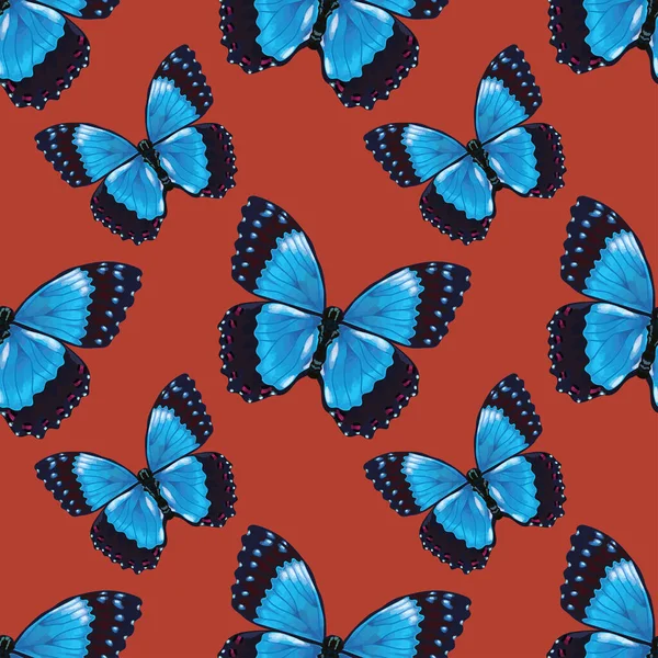 Motif Floral Papillon Design Vectoriel Sans Couture — Image vectorielle