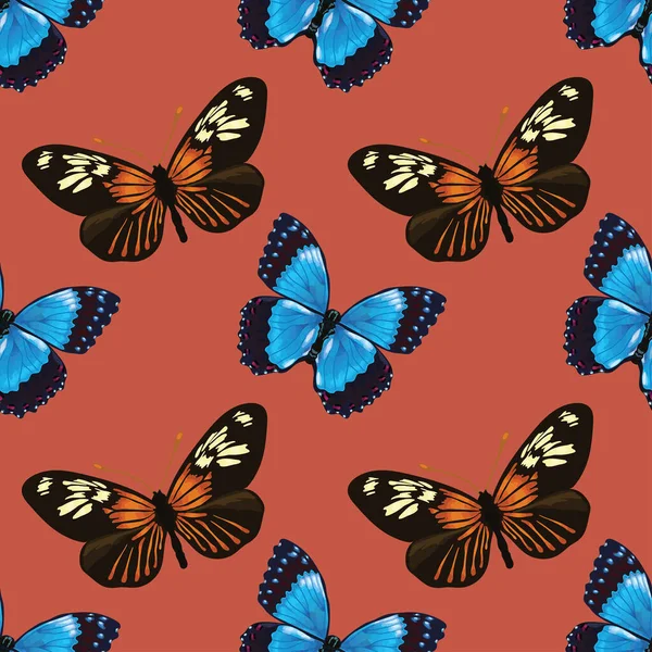 Çiçekli ve kelebeksiz desenli vektör tasarımı