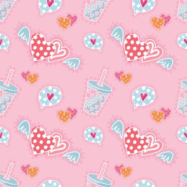 valentine's day cute objects vector valentine pattern design