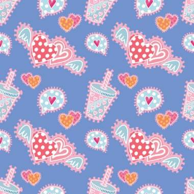 valentine's day cute objects vector valentine pattern design