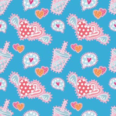 valentine's day cute objects vector valentine pattern design