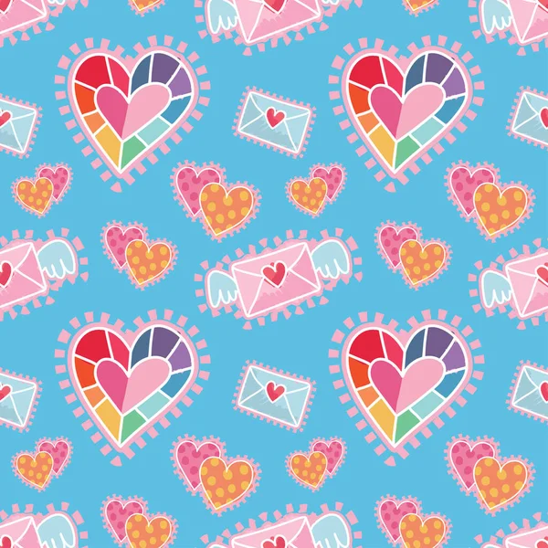 Valentine Day Cute Objects Vector Valentine Pattern Design — Stockvector