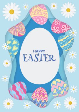 colorful happy easter day card and banner design 