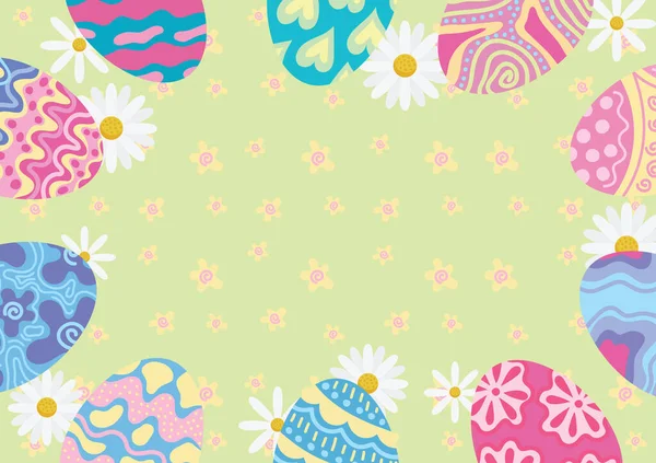Colorful Happy Easter Day Card Banner Design — Vetor de Stock
