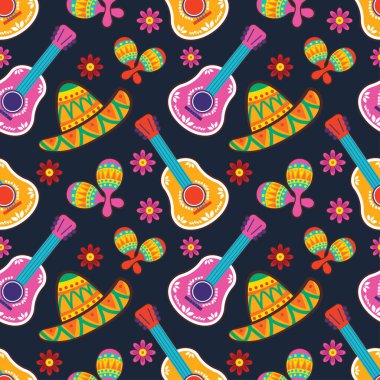 Cinco de mayonez festivali vektörü kusursuz desen