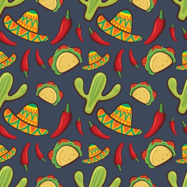 Cinco de mayonez festivali vektörü kusursuz desen