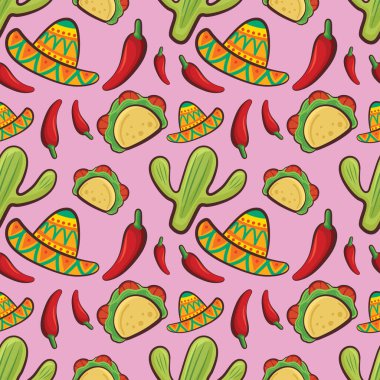 Cinco de mayonez festivali vektörü kusursuz desen