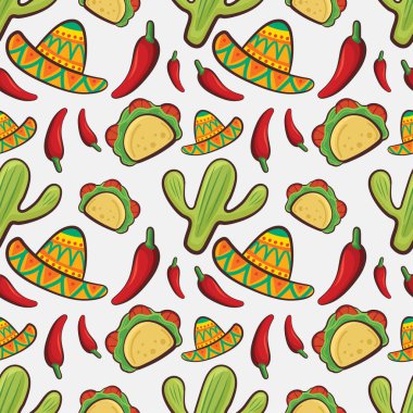 Cinco de mayonez festivali vektörü kusursuz desen