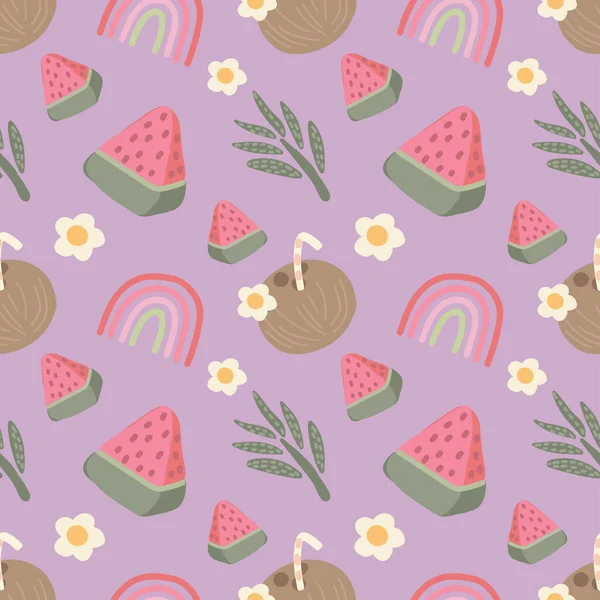 şirin yaz nesneleri pürüzsüz kalıp vektörü 