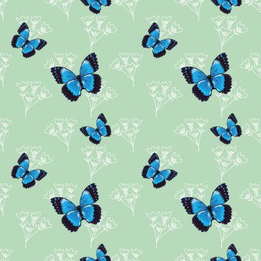 Sevimli çiçekler, dikişsiz tasarım kumaş ya da duvar kağıdı. 