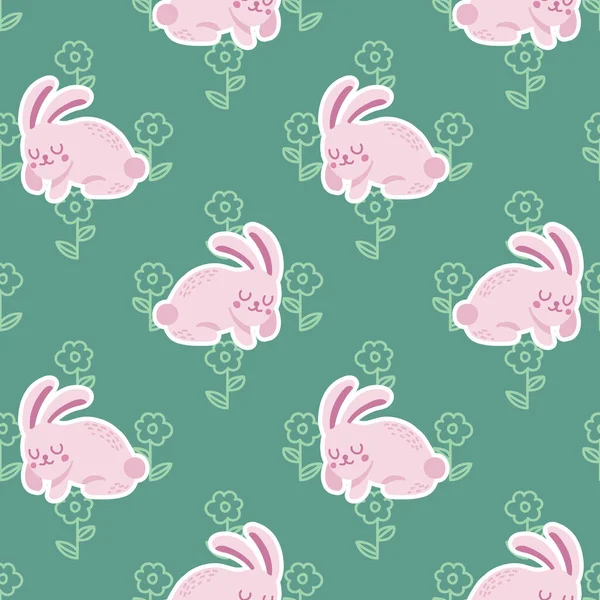 Sevimli paskalya tavşanı ve şirin elementler tasarımı 