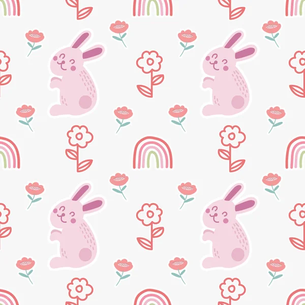 Sevimli paskalya tavşanı ve şirin elementler tasarımı 