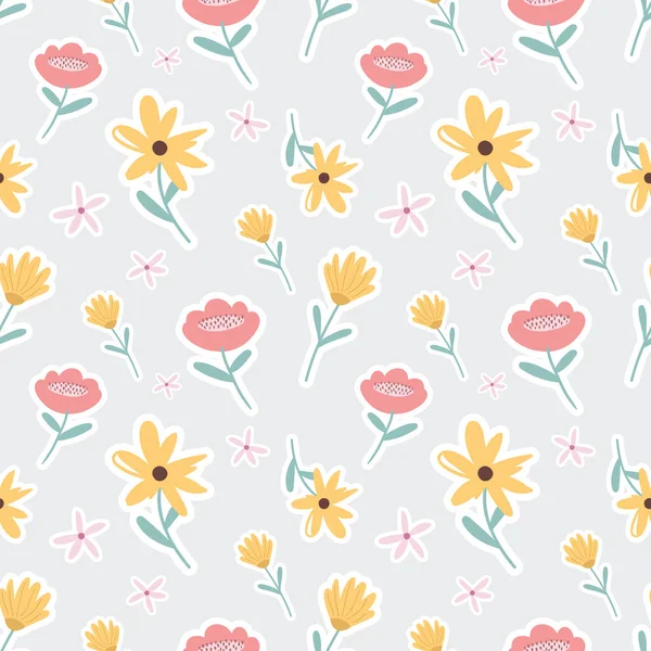 Kumaş veya duvar kâğıdı için desensiz şirin çiçekler. 