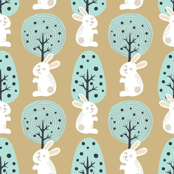 Sevimli paskalya tavşanı ve şirin elementler tasarımı 