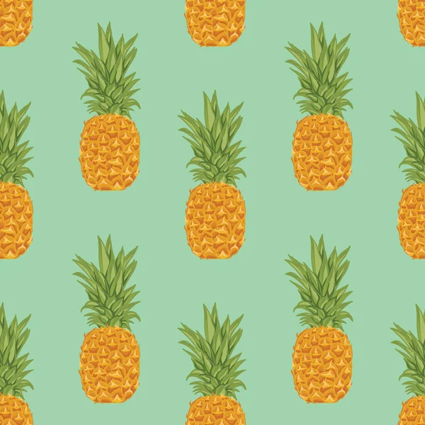 Ananas ve çiçekler kusursuz tasarım çiziyor. 