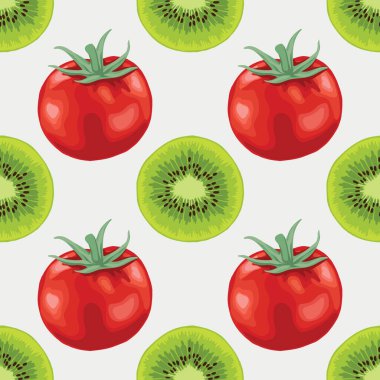 kırmızı domates ve meyvesiz desen tasarımı