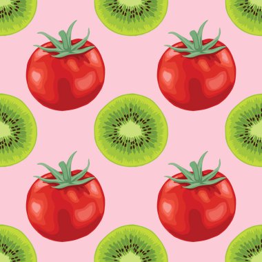 kırmızı domates ve meyvesiz desen tasarımı