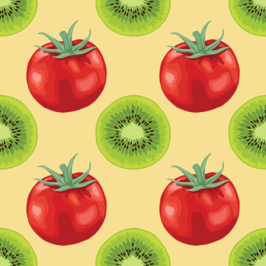kırmızı domates ve meyvesiz desen tasarımı