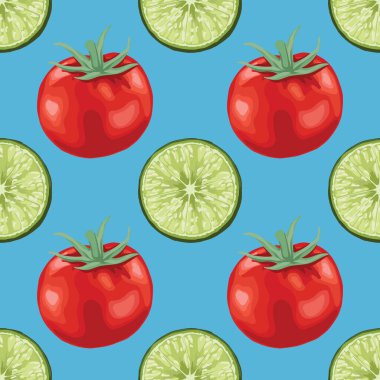 kırmızı domates ve meyvesiz desen tasarımı