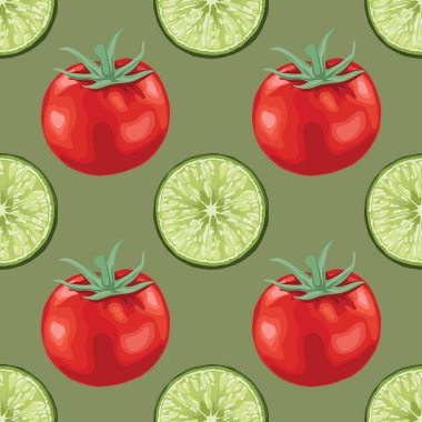 kırmızı domates ve meyvesiz desen tasarımı