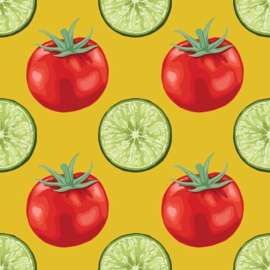 kırmızı domates ve meyvesiz desen tasarımı