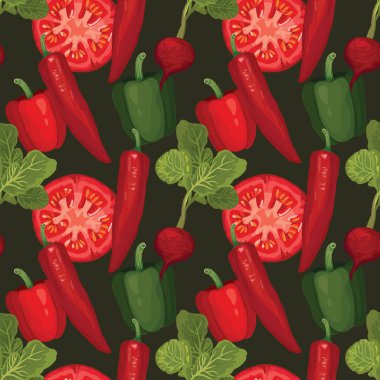 Kumaş için sevimli sebzesiz desen tasarımı 