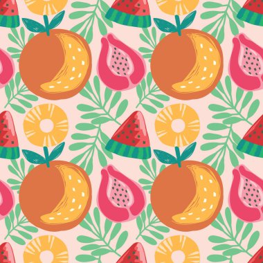 Şirin el, meyvesiz desenli renkli meyveler çizer.