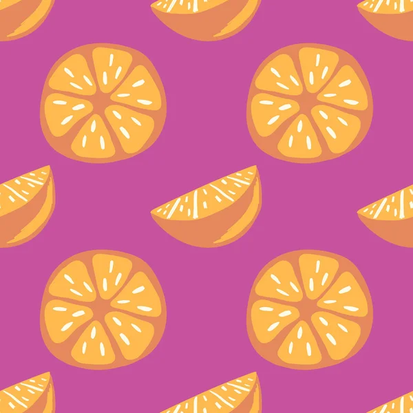 Main Mignonne Dessiner Des Fruits Motif Sans Couture Fruits Colorés — Image vectorielle