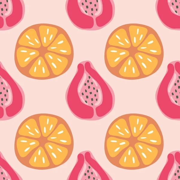 Cute Hand Draw Fruits Seamless Pattern Colorful Fruits — Stock Vector