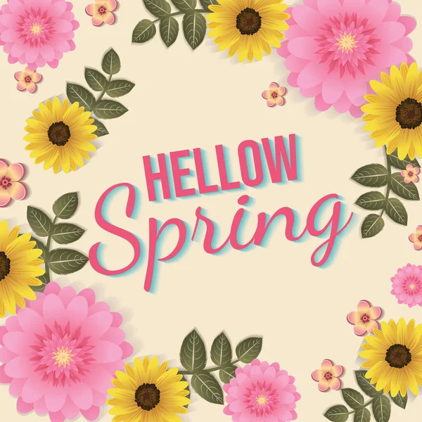 Blumen Hallo Frühling Hintergrund Für Feiertagsstimmung — Stockvektor
