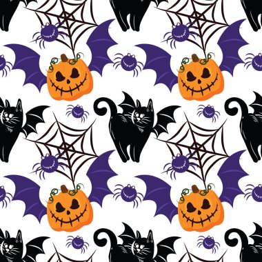 halloween cute item seamless vector design