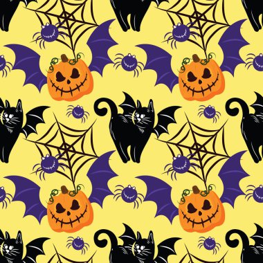 halloween cute item seamless vector design
