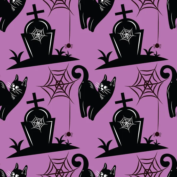 Halloween Cute Item Seamless Vector Design — Stok Vektör