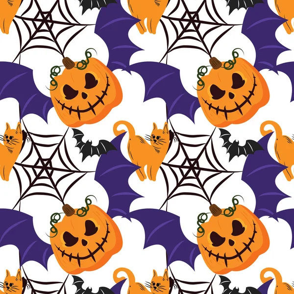 Halloween Cute Item Seamless Vector Design — Stockvektor