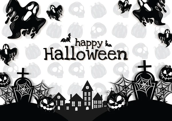 Halloween Banner Halloween Content Vector Design — Archivo Imágenes Vectoriales