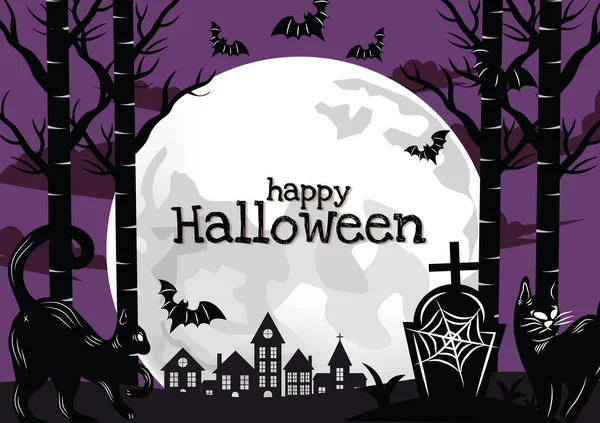 Halloween Banner Halloween Content Vector Design — Vetor de Stock