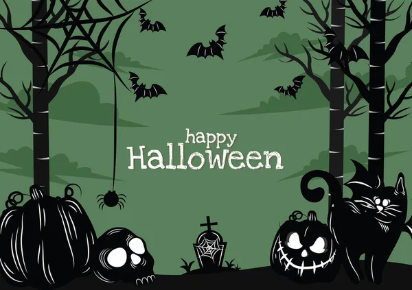 Halloween Banner Halloween Content Vector Design — Vettoriale Stock