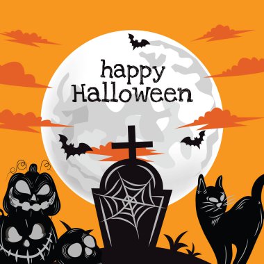 halloween items for halloween content vector design