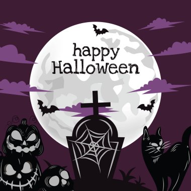 halloween items for halloween content vector design