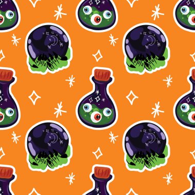 halloween cute item seamless vector design