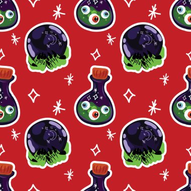 halloween cute item seamless vector design